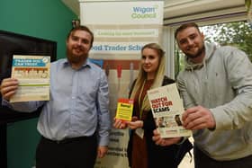 From left: Brendan Hill, Tara Killen and Alex Lee from Wigan Council's Good Trader Scheme.