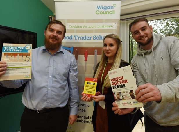 From left: Brendan Hill, Tara Killen and Alex Lee from Wigan Council's Good Trader Scheme.