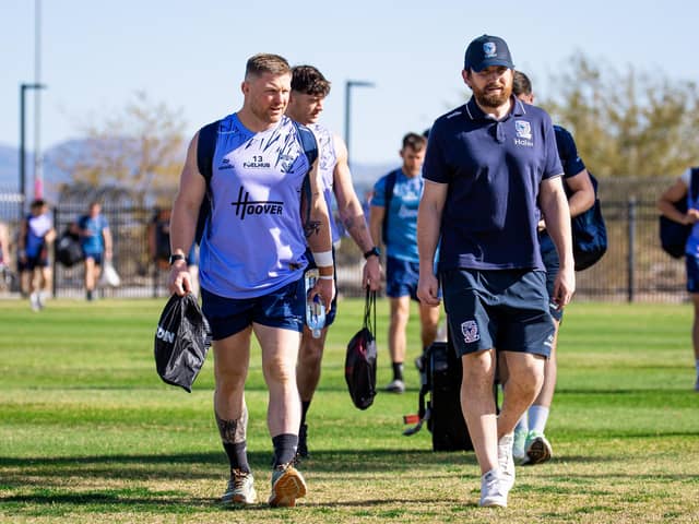 Martin Gleeson during a Warrington training session in Las Vegas