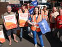 A British Medical Association picket outside Wigan Infirmary earlier this year