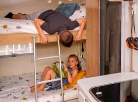 Ultimate Adventure Van from Camplify with comfy beds for the children