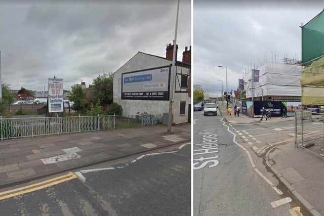 St Helens Road in Leigh in 2017 compared to 2021 