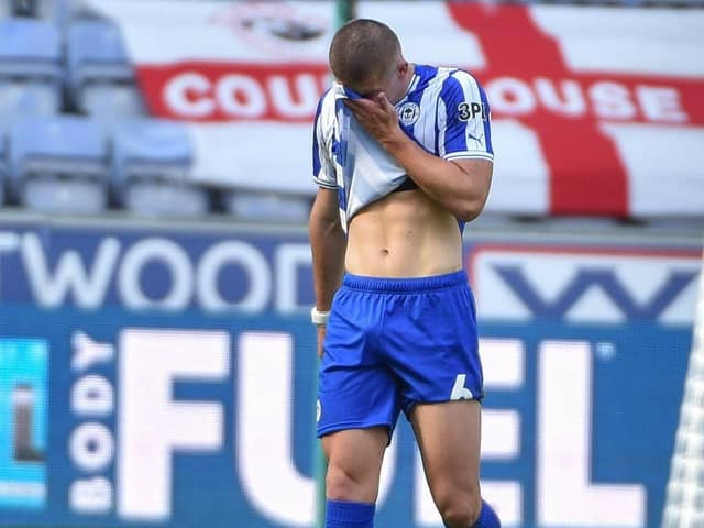 Charlie Hughes can't believe he's been sent off against Barnsley