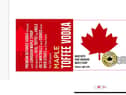 A label for the toffee vodka made with Uncle Joe's Mint Balls