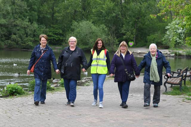 Tracey Morris leads the walk