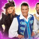 Left to right: Samantha Giles, Billy Pearce and John Whaite in Cinderella at the Alhambra, Bradford