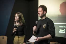 Natasha Hawthornthwaite and Scott Bradley, from Northern Heart Films, at Leigh Film Factory