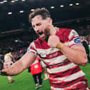 Loanee centre Toby King celebrates Grand Final victory against Catalans