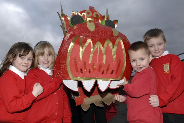 Pupils at All Saints Primary School in Hindley built a Chinese dragon