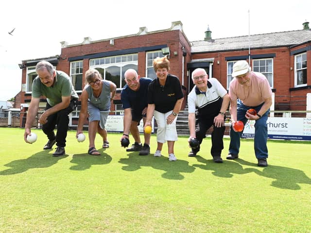 From left: Steven Brown, vice-president Julie Blan, Paul Blan, president Pat Roscoe, Coun George Davies and Neil Jolley - who has been a member since 1970