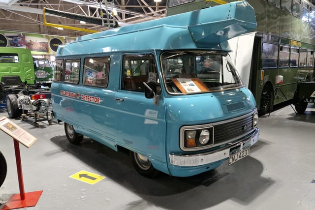 An old Dodge TV License detector van