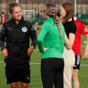 Libby Parkinson (Wigan Athletic Community Trust) speaks with PL Changemakers group