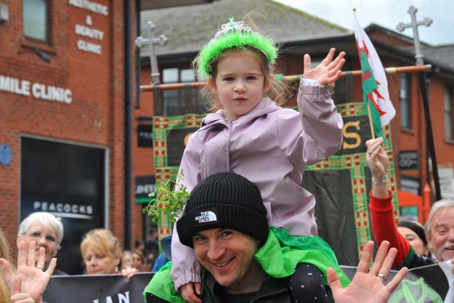 The annual St Patrick's Day parade around the centre of Ashton-in-Makerfield.