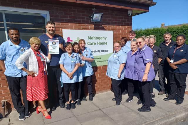 Mahogany Care Home has been named as the best in Wigan by the Quality Business Awards