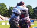 Helen and Kim embrace (credit Archery GB)
