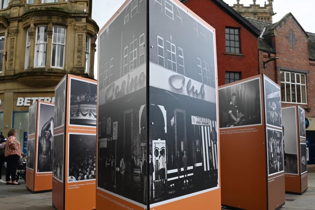 The outdoor exhibtion is accessible to everyone visiting Wigan town centre.