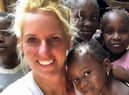 Teacher Kate Penarski with children in The Gambia