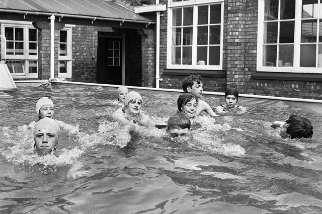 Shevington Junior School on Miles Lane - whose buildings are soon to be demolised to make way for a care centre - had its own outdoor swimming pool in May 1969!