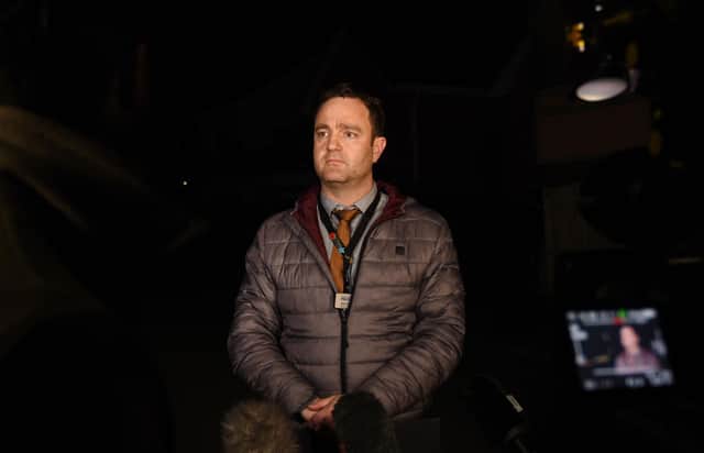 Greater Manchester Police Wigan Superintendent Alan Clitherow speaks to members of the press, at the scene of a Police incident where a body was found on Kilburn Drive, Shevington.