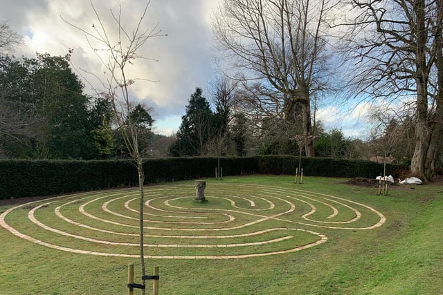 A maze was deemed too difficult for volunteers to maintain; however, the labyrinth will now offer a place for quiet reflection in the park.