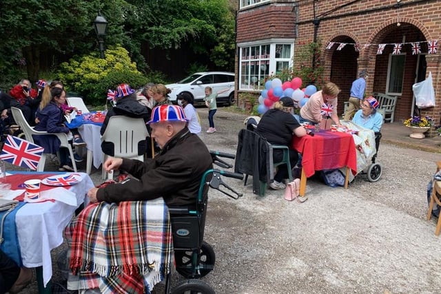 Residents at The Old Rectory have a jolly Jubilee garden party.