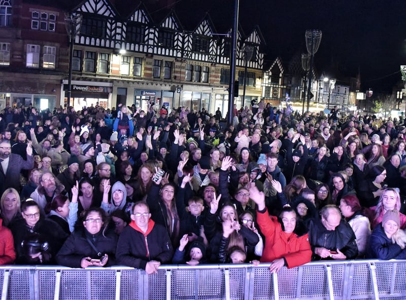 A jam-packed Wigan town centre for the Christmas Lights Switch On event, Frost Fest 2022.