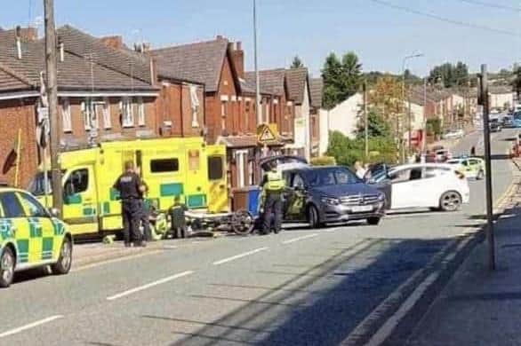 Emergency services on scene on Bolton Road in Ashton