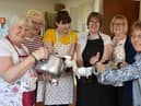 Tea ladies serve up a brew at the artisan market.