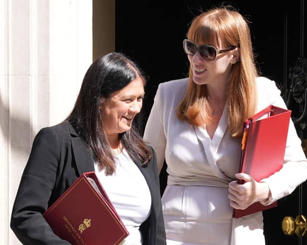 Culture Secretary Lisa Nandy (left) and Deputy Prime Minister Angela Rayner leave Downing Street following a Cabinet meeting on Tuesday