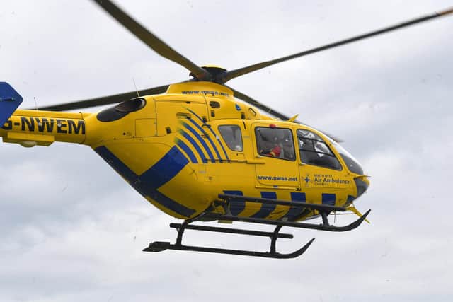 The North West Air Ambulance took the youngster to hospital