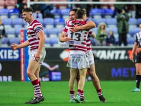 A late drop goal gave Wigan Warriors a narrow victory on Thursday night