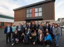 The Leader of Wigan Council, council chief exec Alison McKenzie-Folan, Deputy Mayor Kevin Anderson, Councillors, staff and guests at the hub