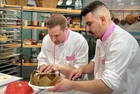Andrew and Raf prepare their showpiece 1920s dessert banquet