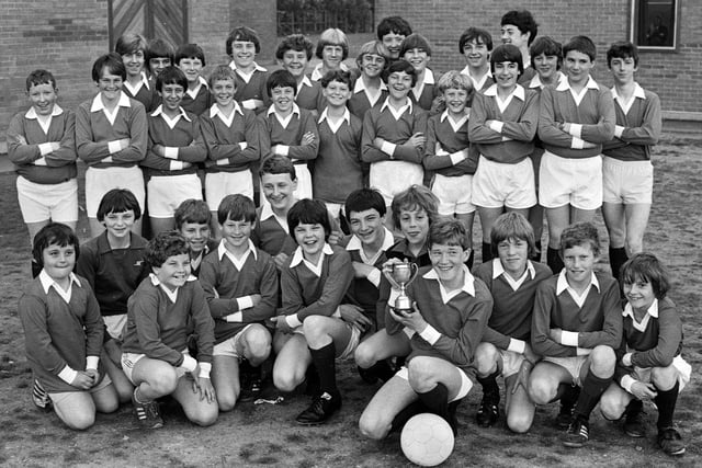 The Abraham Guest High School, Orrell, soccer squad that toured Germany in 1982.