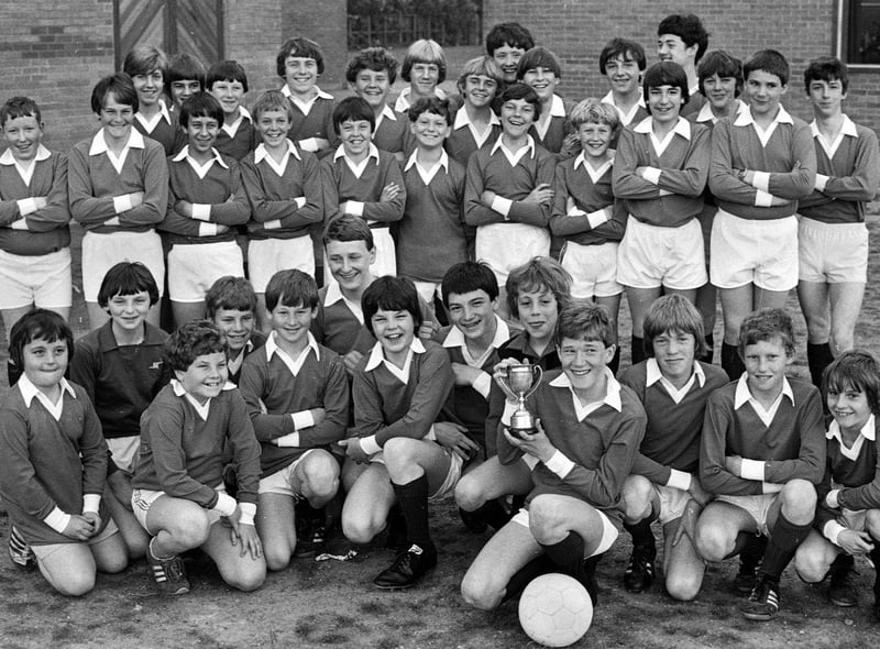 The Abraham Guest High School, Orrell, soccer squad that toured Germany in 1982.