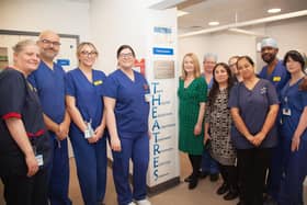 MP for Leigh and Atherton, Jo Platt, with WWL staff at Leigh Infirmary