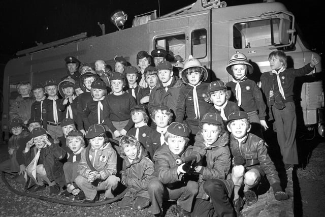 RETRO 1979 - Pemberton cub scouts visit Wigan fire station