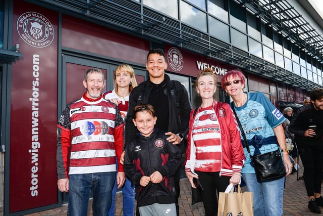 Wigan Warriors fans with Tyler Dupree