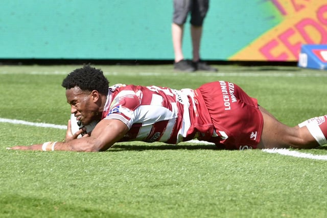 Junior Nsemba went over for his first try in cherry and white.