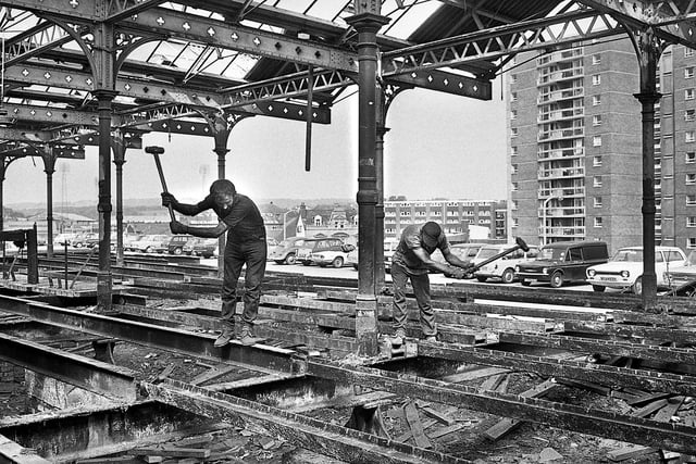Central Station on Station Road under demolition in August 1973.