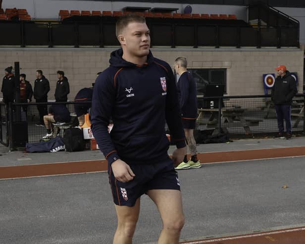 Morgan Smithies during an England training session at Robin Park