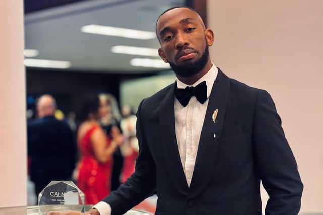 Gideon Agbemafle with his award at the Black Healthcare Awards July 2025