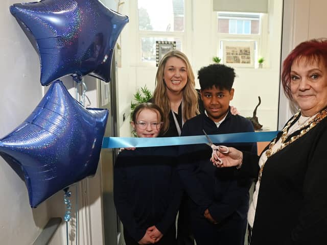 CLASS ACT - The Mayor of Wigan opens the new school library, St Marks CE Primary School, Wigan.