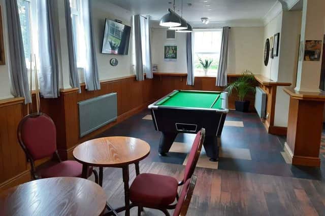 The pool table area