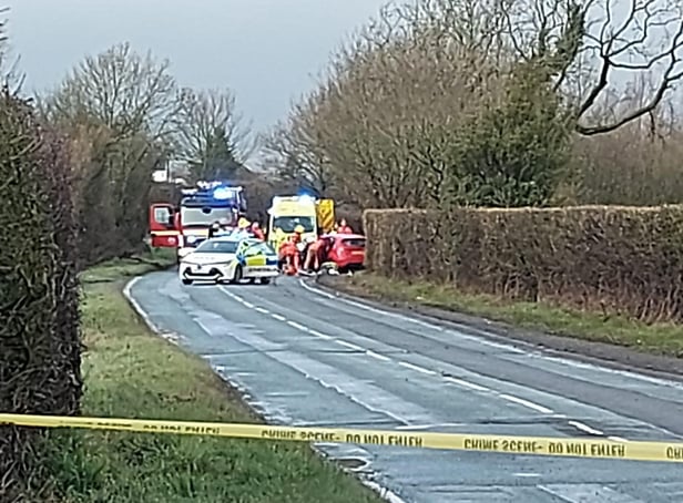 Two teenagers were taken to hospital following the crash