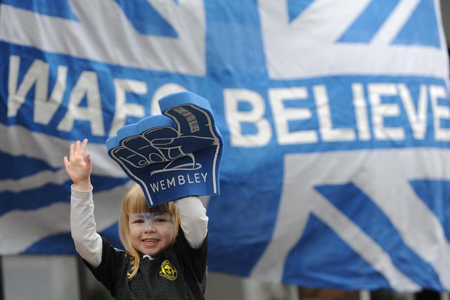 A young Latics fan in the crowd at Wembley