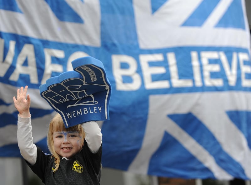 A young Latics fan in the crowd at Wembley