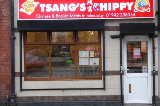 Tsang's Chippy on Darlington Street East, Wigan, has a current 5 star rating