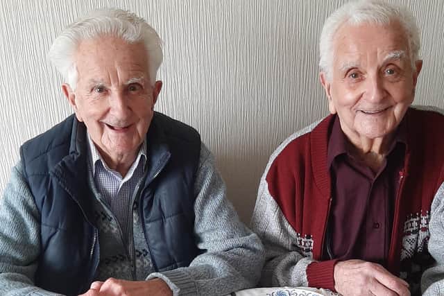 Bob Ely (right) with his twin brother Dave on their birthday earlier this year. Sadly Dave died just weeks later
