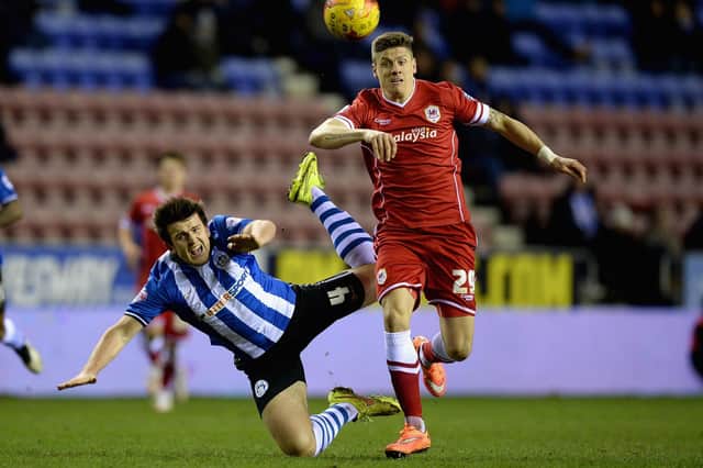 Alex Revell in action for Cardiff against Latics in 2015